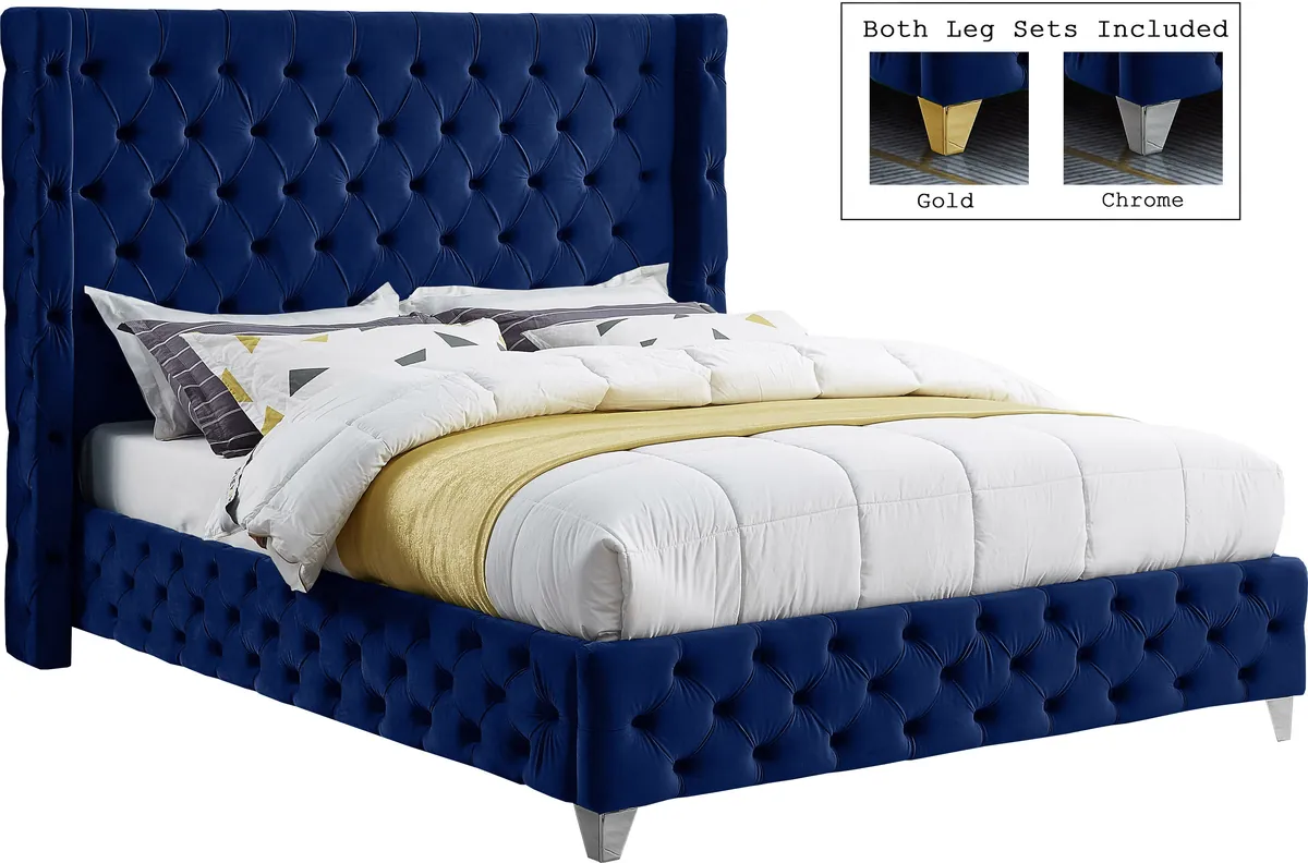 Savan - Queen Bed - Navy - View 2