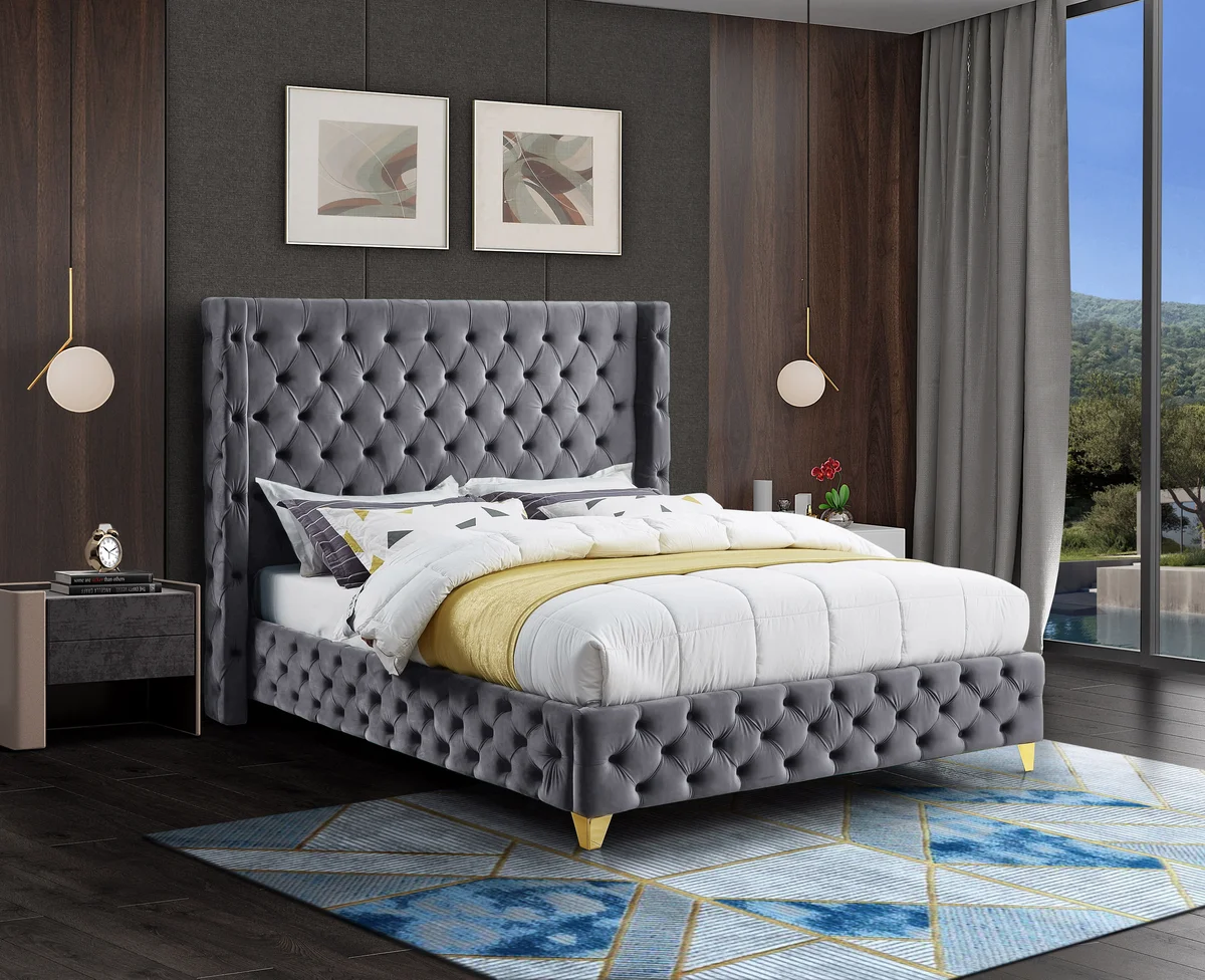 Savan - King Bed - Gray