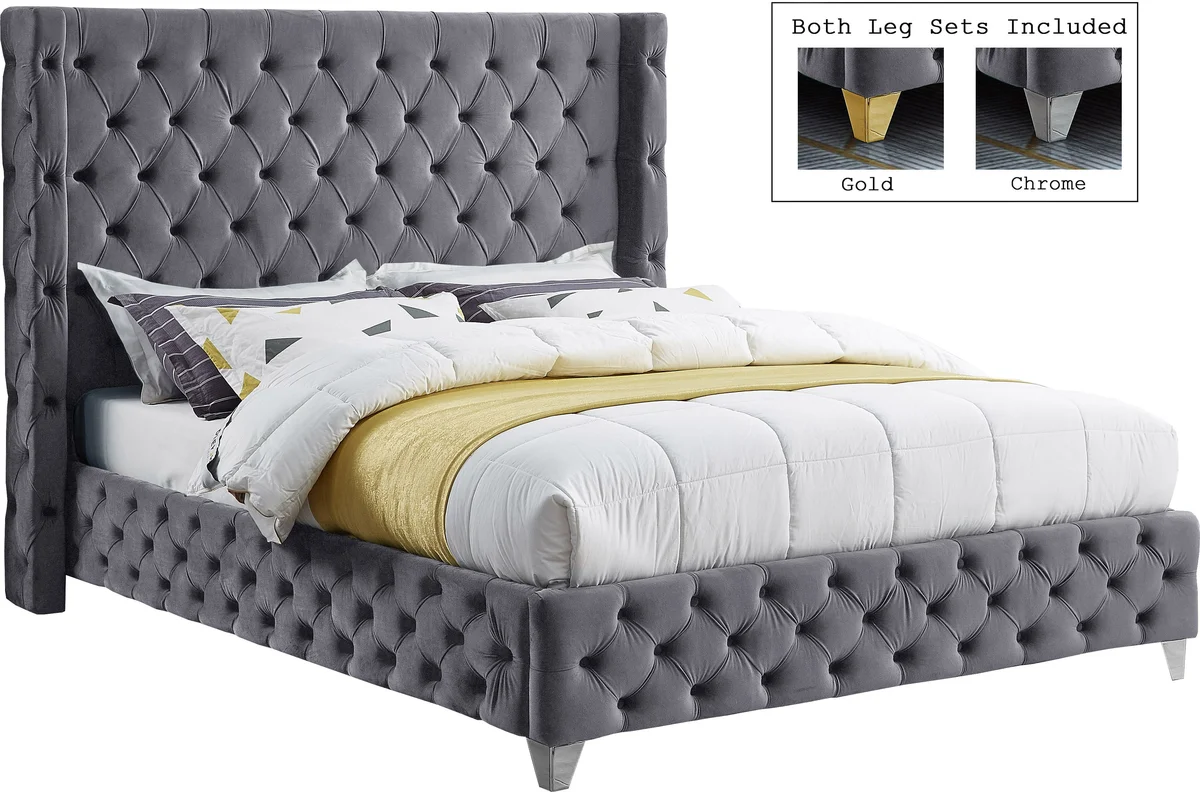 Savan - King Bed - Gray - View 2