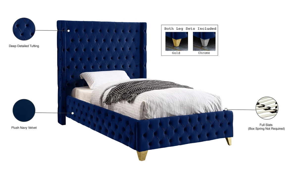 Savan - Twin Bed - Navy