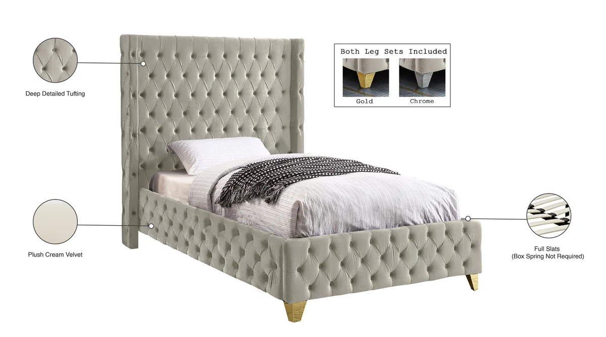 Savan - Twin Bed - Cream