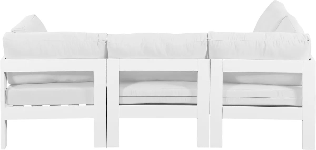 Nizuc - Outdoor Patio 4 Piece Modular Sectional With White Frame - White