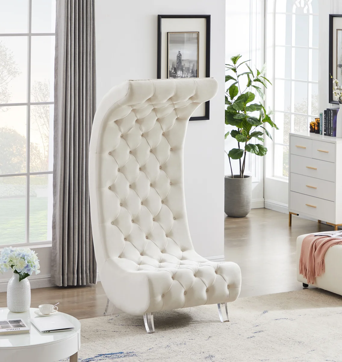 Crescent - Accent Chair - Cream - View 2