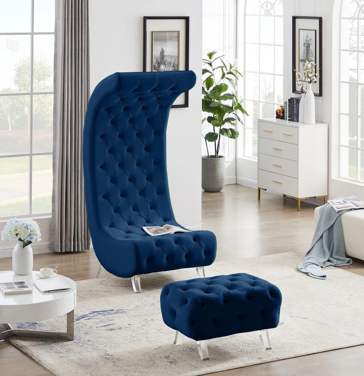Crescent - Accent Chair - Navy