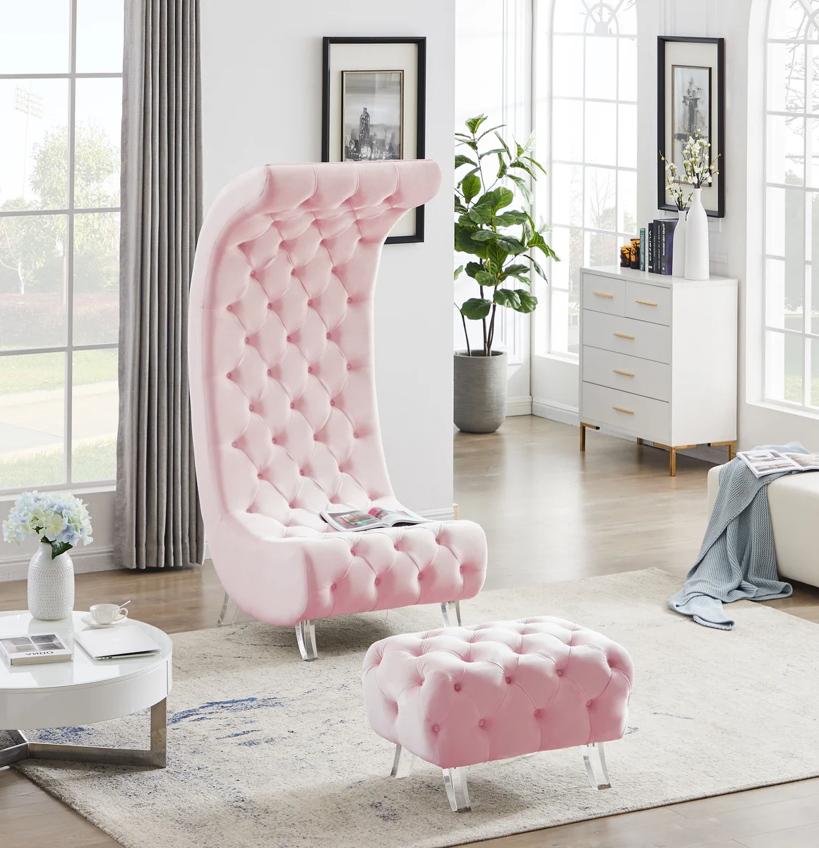 Crescent - Ottoman - Pink