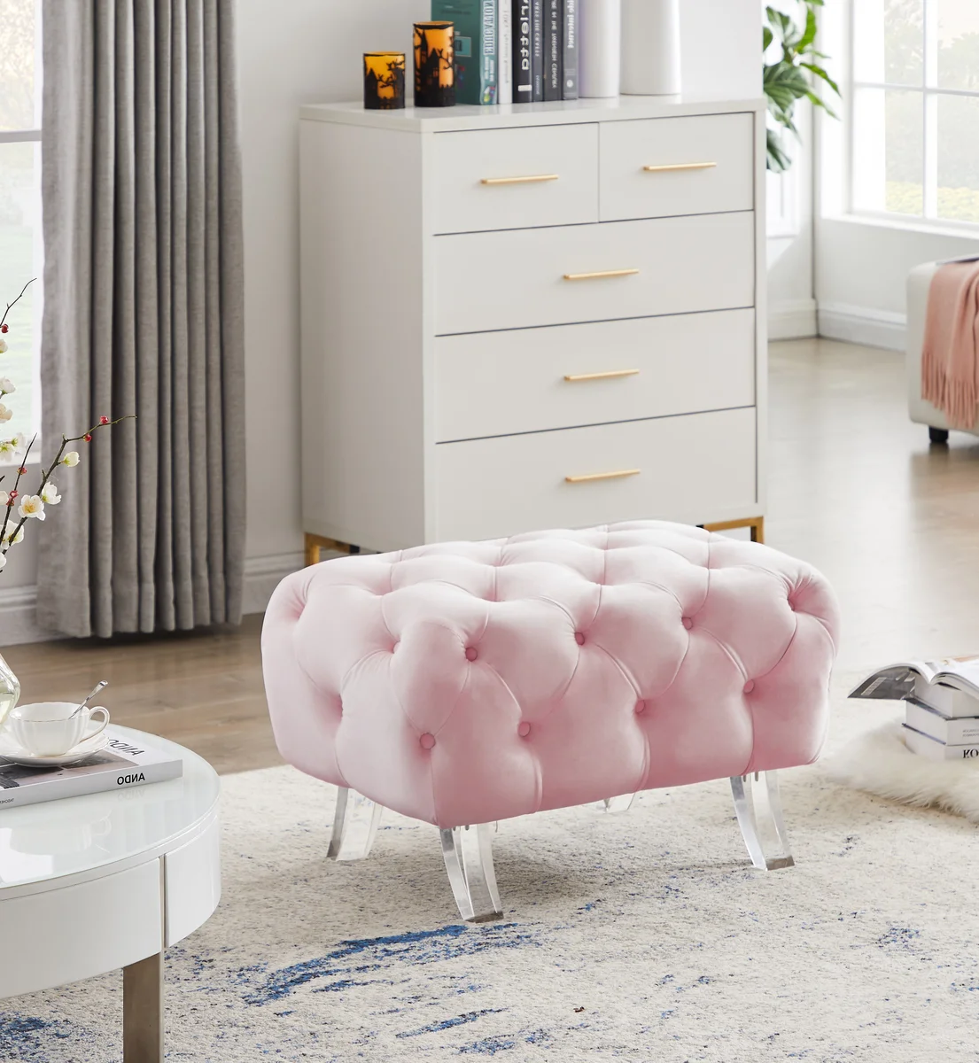 Crescent - Ottoman - Pink - View 2