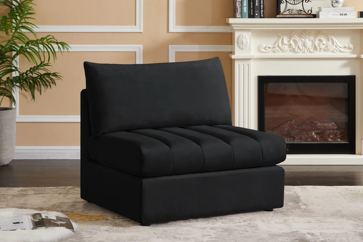 Jacob - Armless Chair - Black - View 2