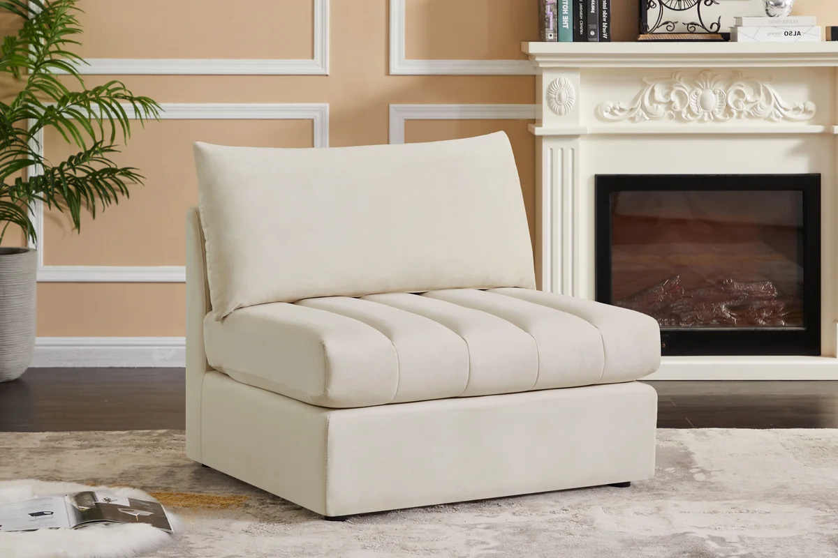 Jacob - Armless Chair - Cream - View 2