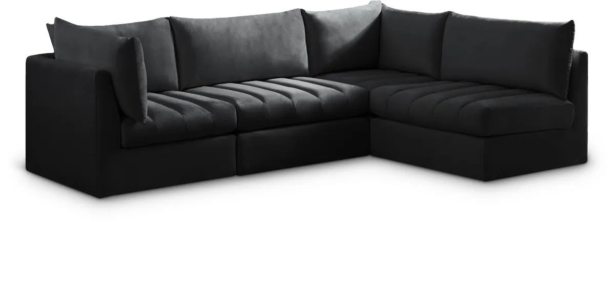 Jacob - Modular Croner Sectional 4 Piece - Black