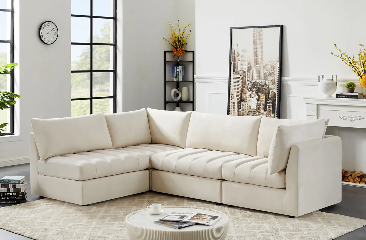 Jacob - Modular Croner Sectional 4 Piece - Cream
