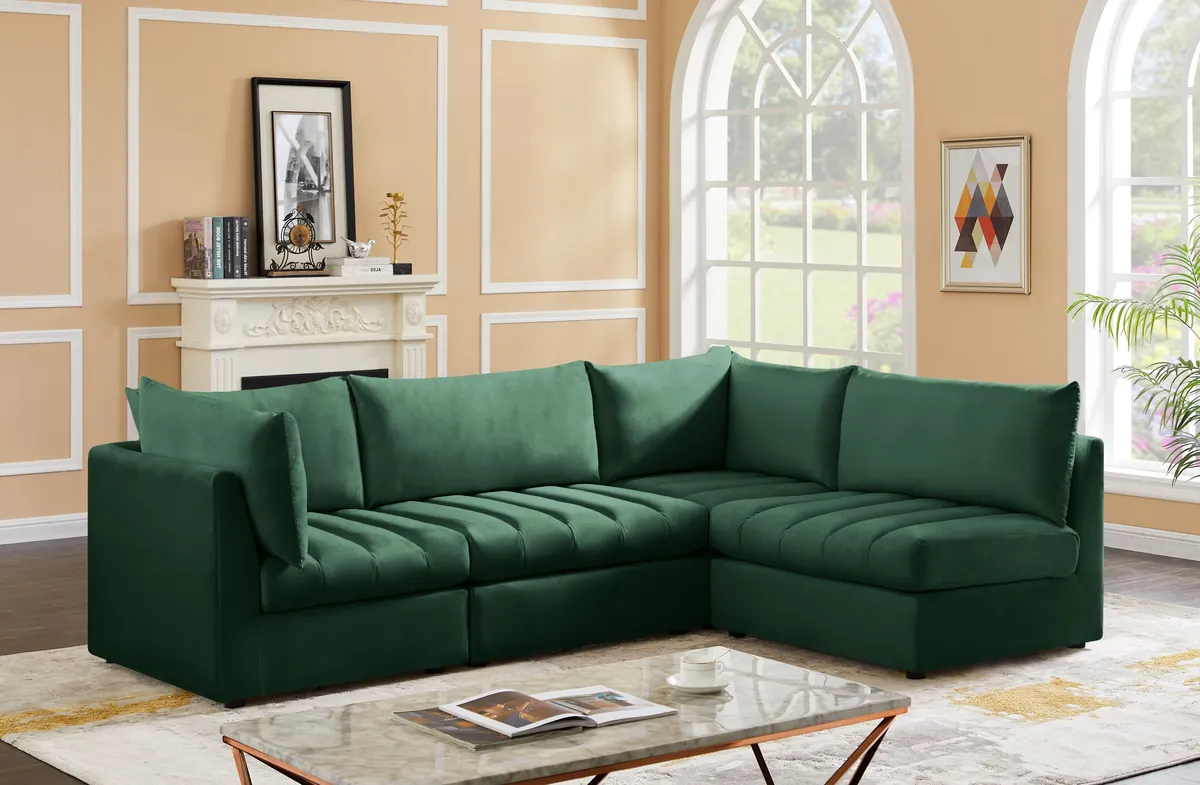Jacob - Modular Croner Sectional 4 Piece - Green