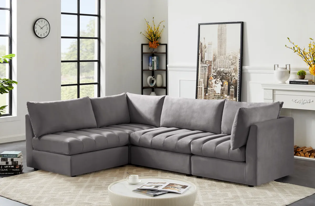Jacob - Modular Croner Sectional 4 Piece - Gray