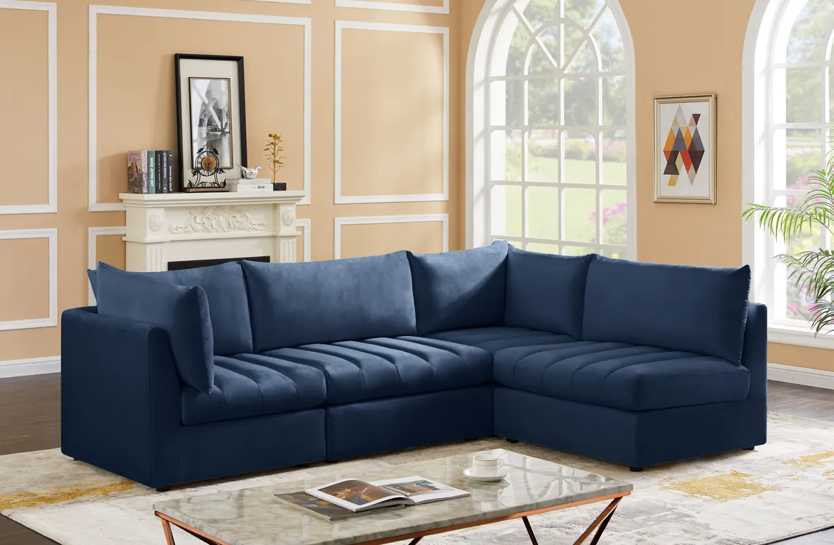 Jacob - Modular Croner Sectional 4 Piece - Navy