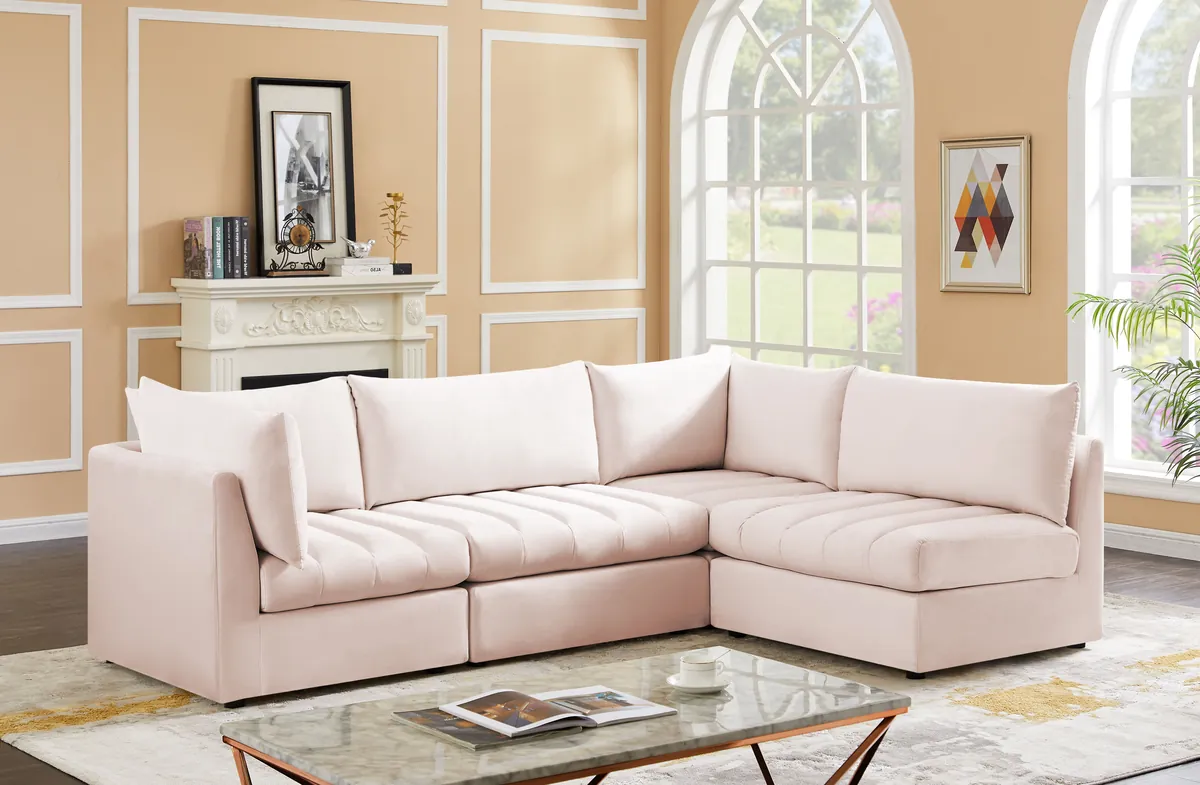 Jacob - Modular Croner Sectional 4 Piece - Pink
