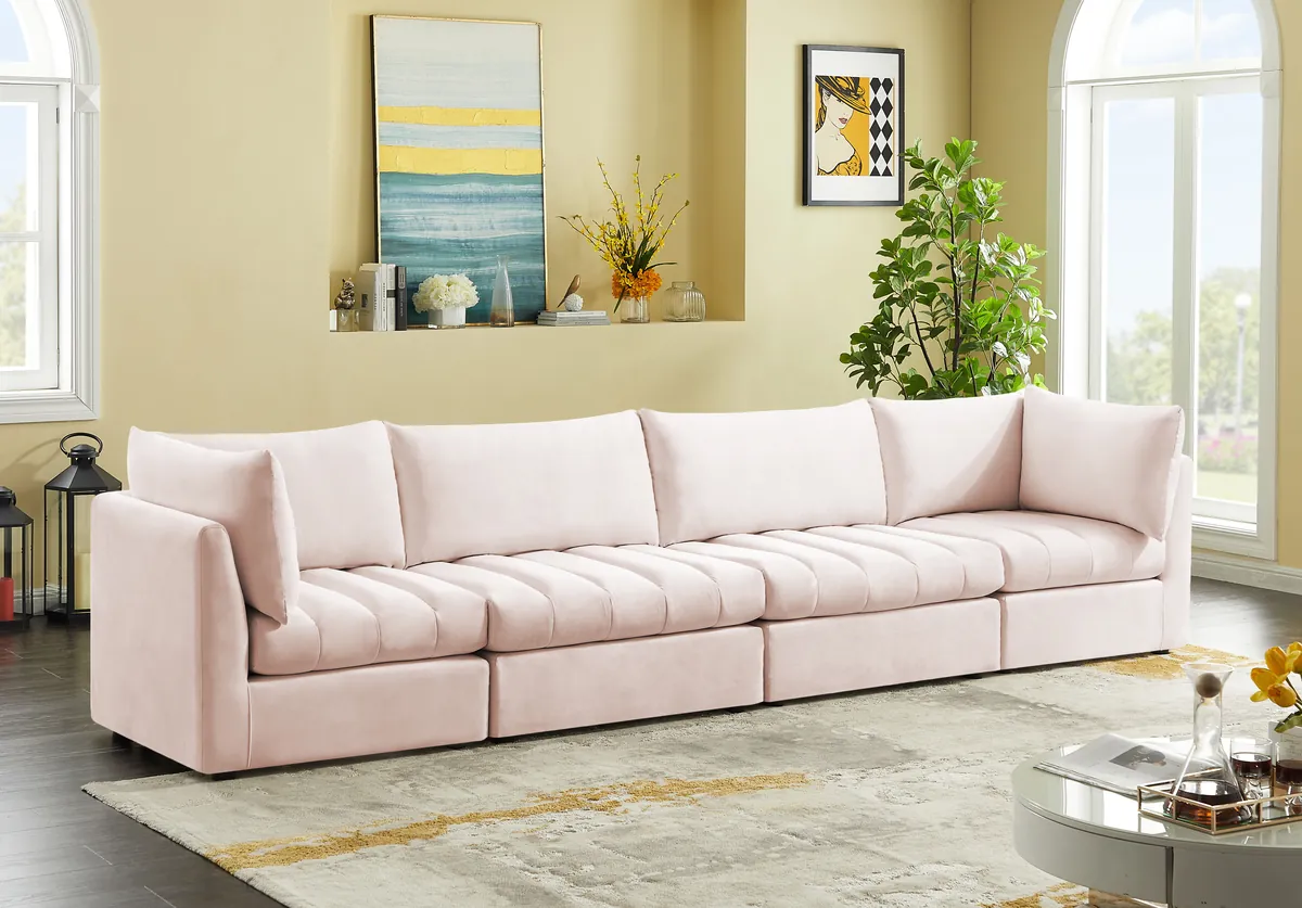 Jacob - Modular 4 Seat Sofa - Pink - View 2