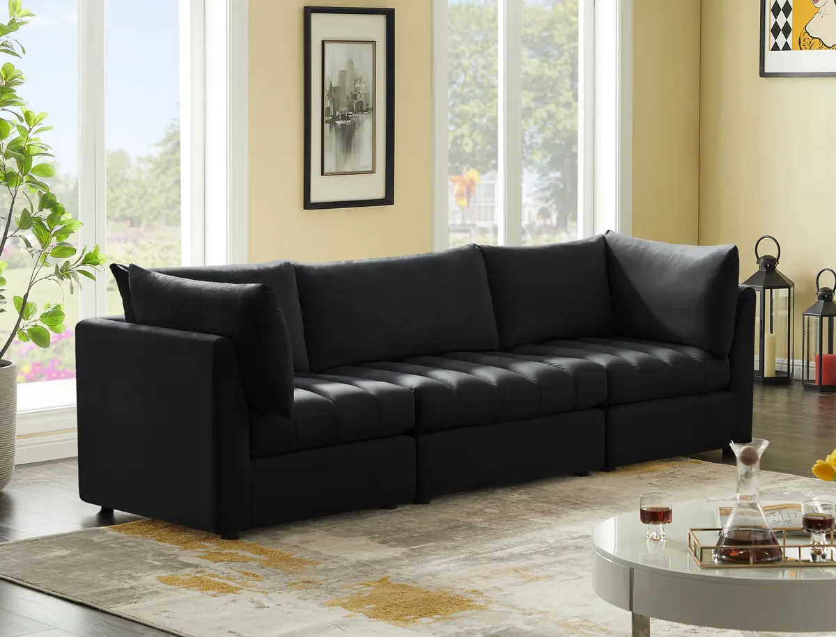 Jacob - Modular 3 Seat Sofa - Black - View 2