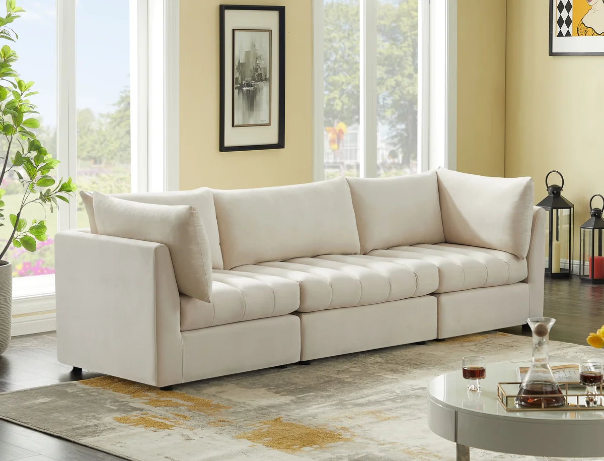 Jacob - Modular 3 Seat Sofa - Cream - View 2