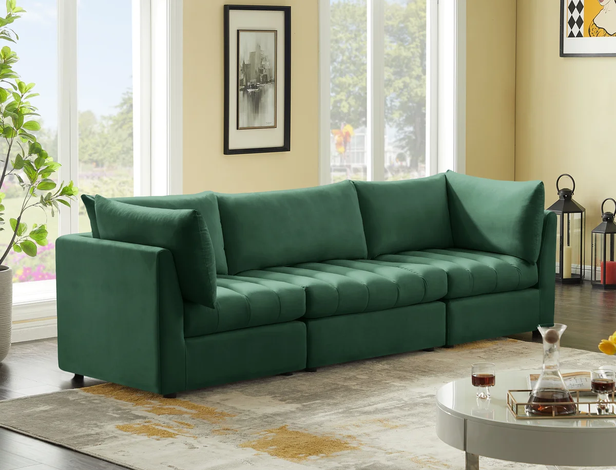 Jacob - Modular 3 Seat Sofa - Green - View 2