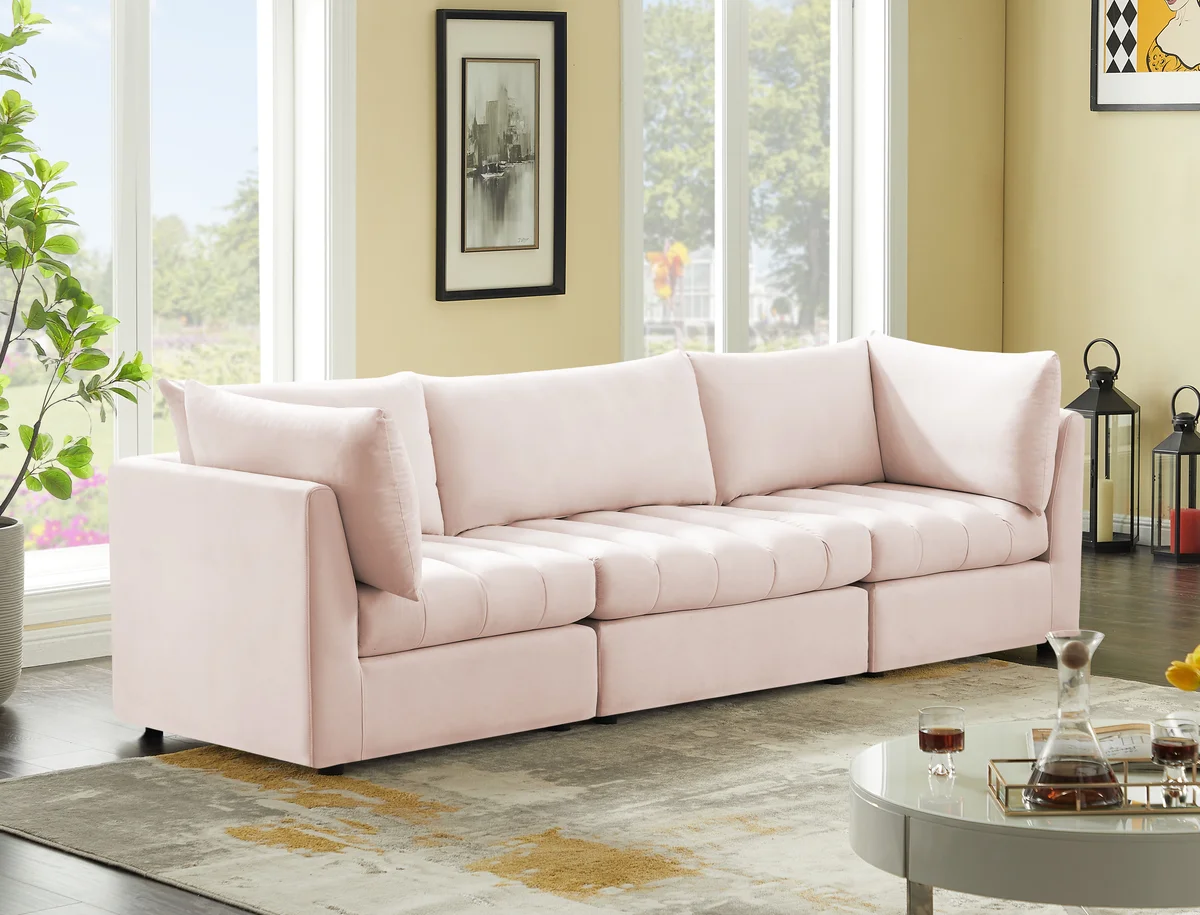 Jacob - Modular 3 Seat Sofa - Pink - View 2
