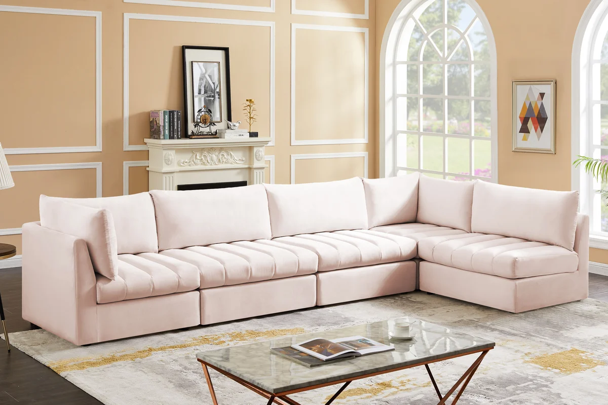 Jacob - Modular Sectional 5 Piece - Pink