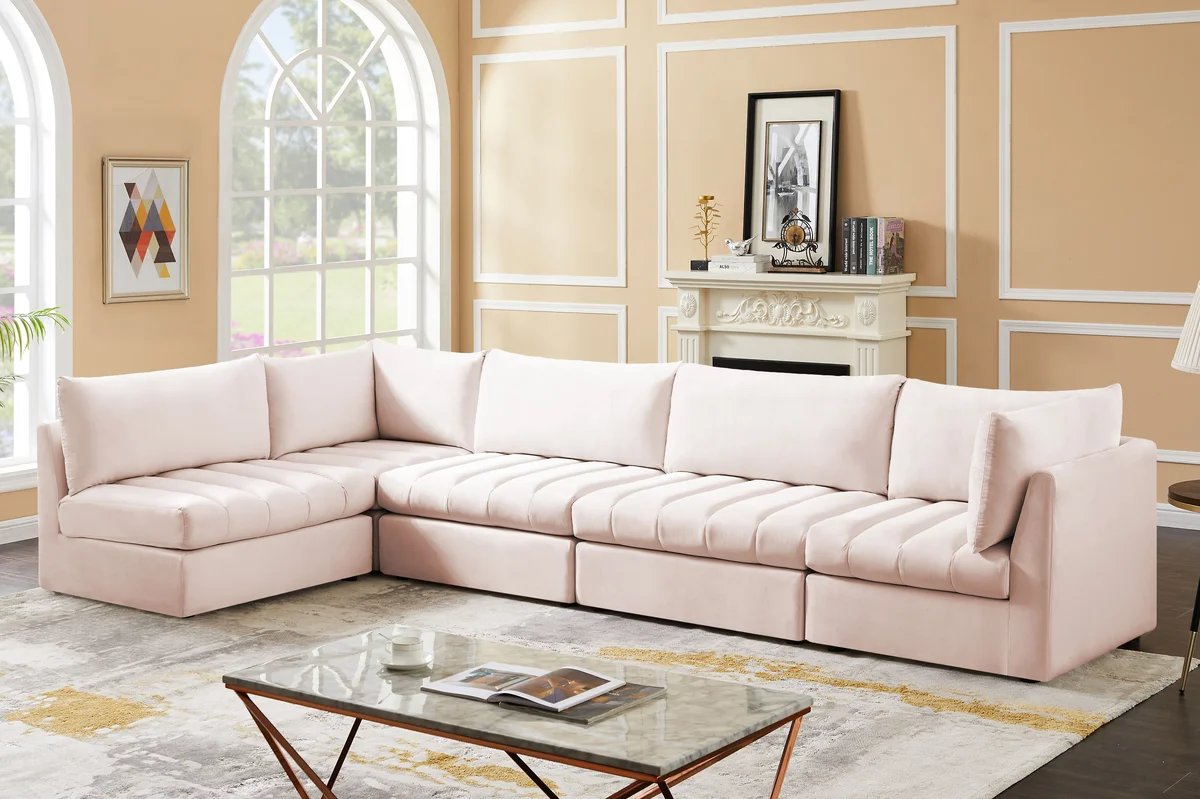 Jacob - Modular Sectional 5 Piece - Pink