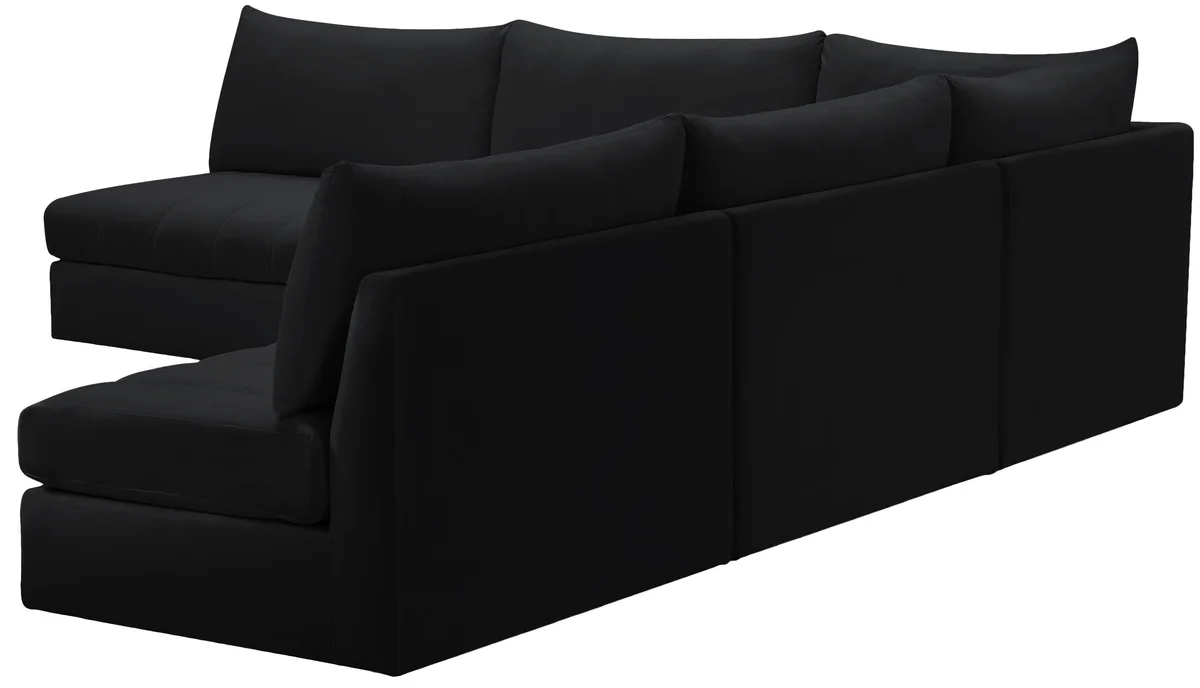 Jacob - Modular Corner Armless Sectional 5 Piece - Black
