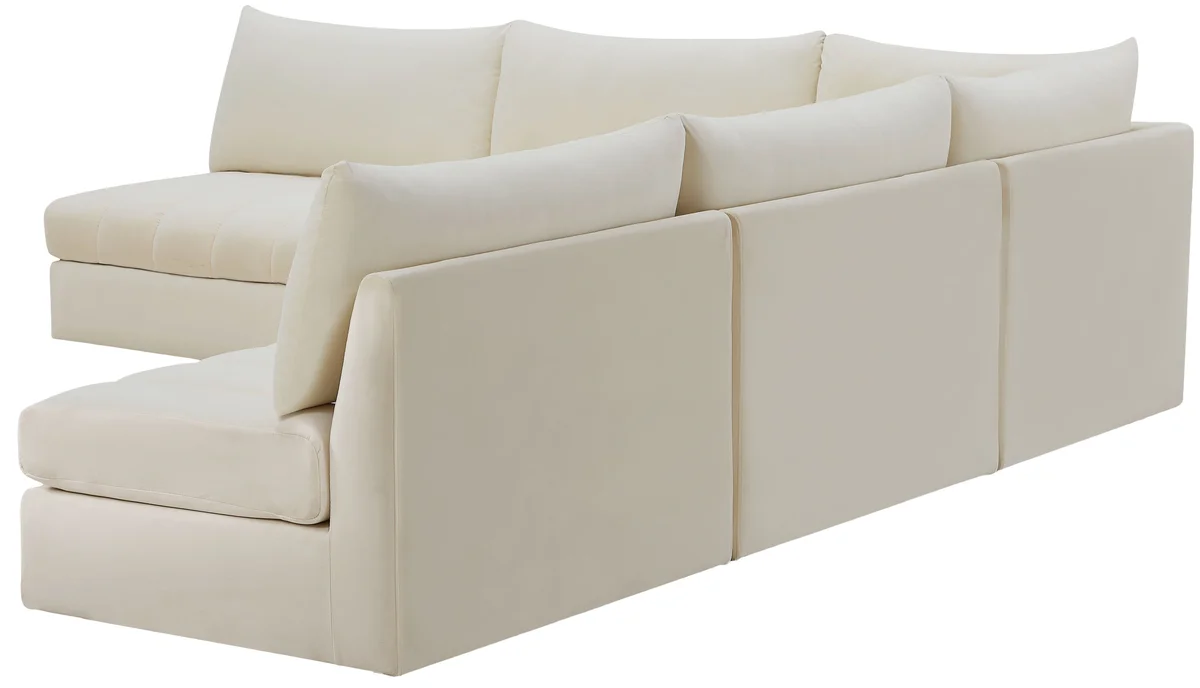 Jacob - Modular Corner Armless Sectional 5 Piece - Cream