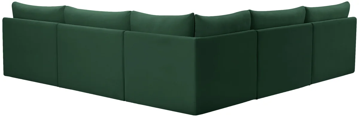 Jacob - Modular Corner Armless Sectional 5 Piece - Green