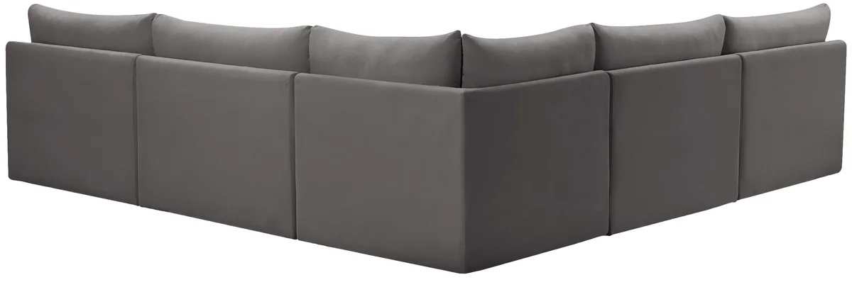 Jacob - Modular Corner Armless Sectional 5 Piece - Gray