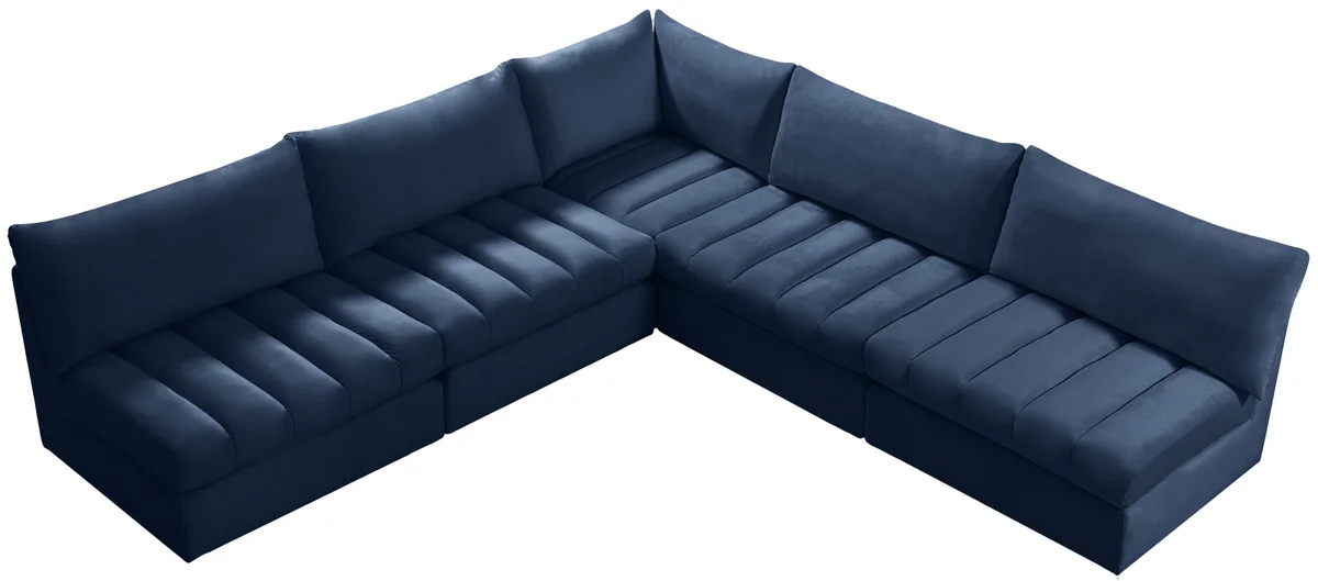 Jacob - Modular Corner Armless Sectional 5 Piece - Navy