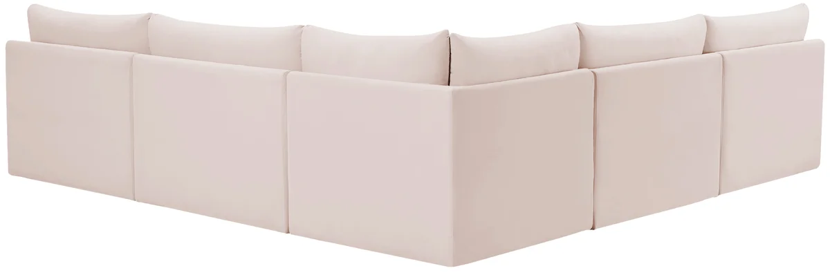 Jacob - Modular Corner Armless Sectional 5 Piece - Pink