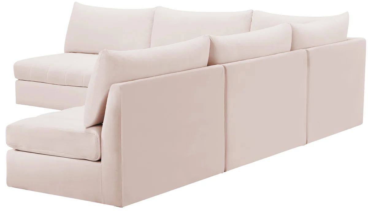 Jacob - Modular Corner Armless Sectional 5 Piece - Pink