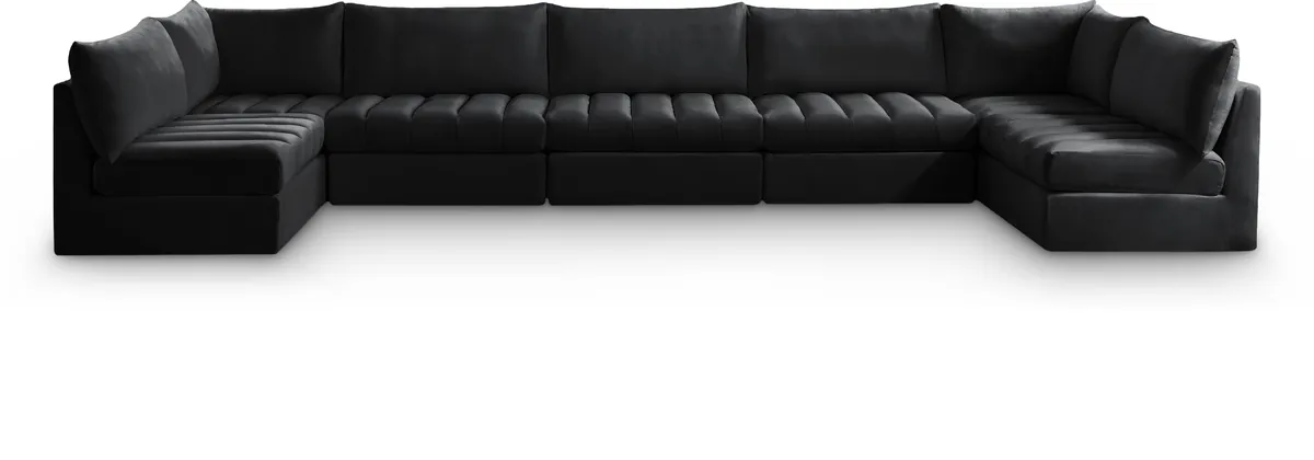 Jacob - Modular U-Shaped Sectional 7 Piece - Black