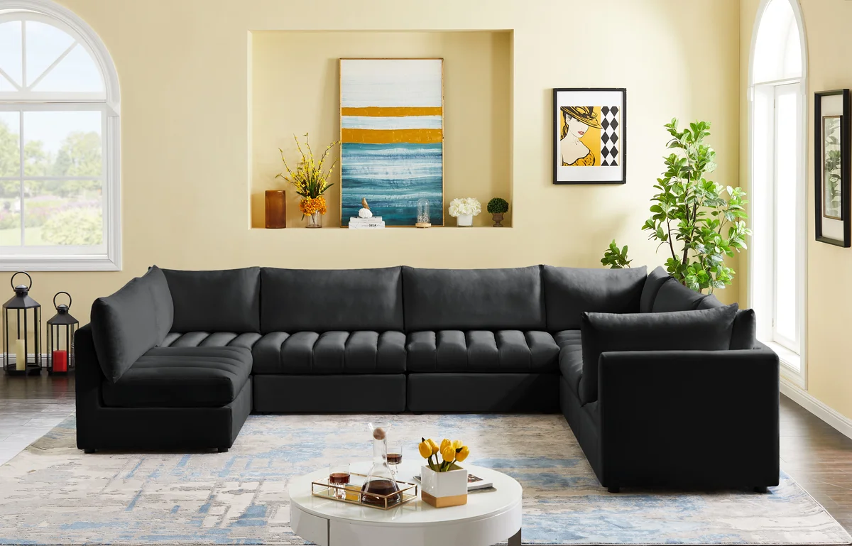 Jacob - Modular Sectional 7 Piece - Black