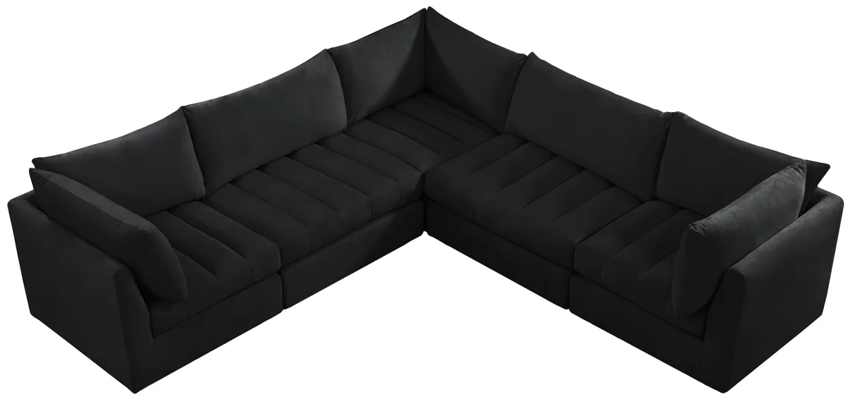 Jacob - Modular Corner Sectional 5 Piece - Black