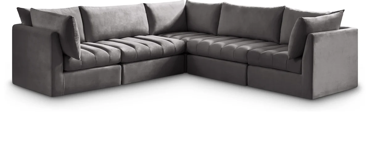 Jacob - Modular Corner Sectional 5 Piece - Gray