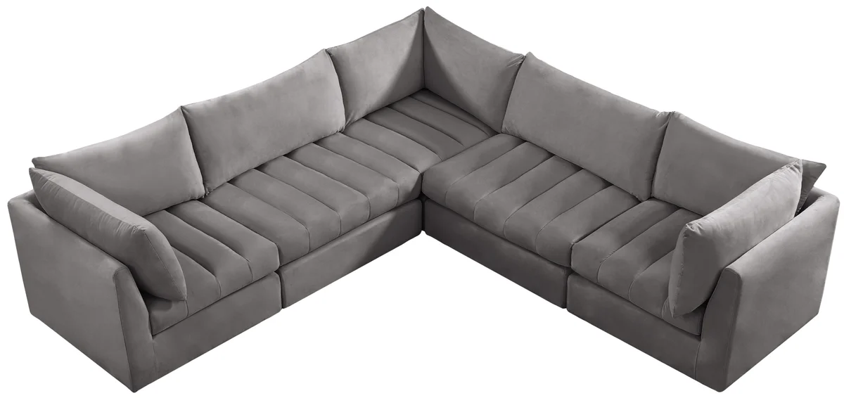 Jacob - Modular Corner Sectional 5 Piece - Gray
