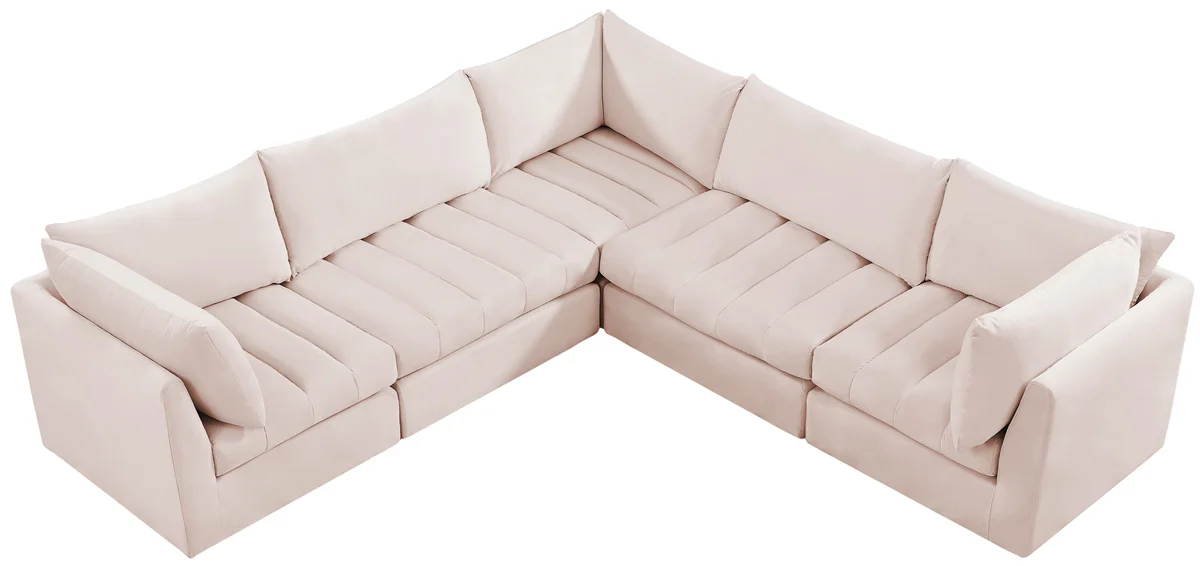 Jacob - Modular Corner Sectional 5 Piece - Pink