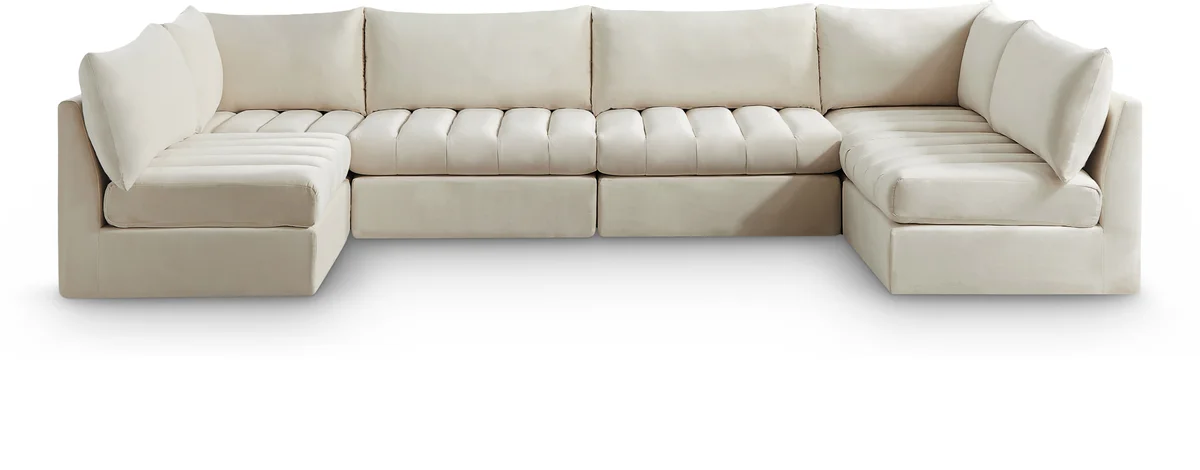 Jacob - Modular U-Shaped Sectional 6 Piece - Cream