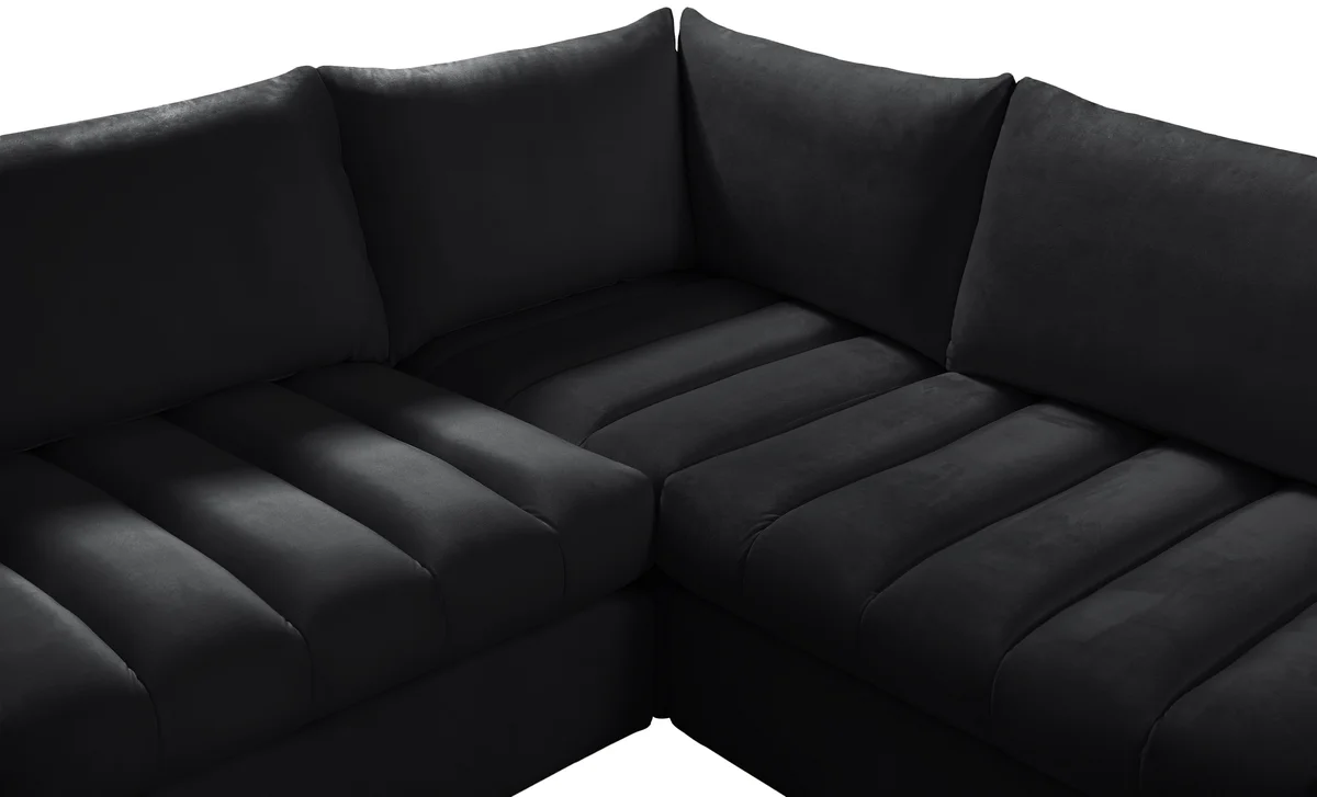 Jacob - Modular U-Shaped Sectional 6 Piece - Black