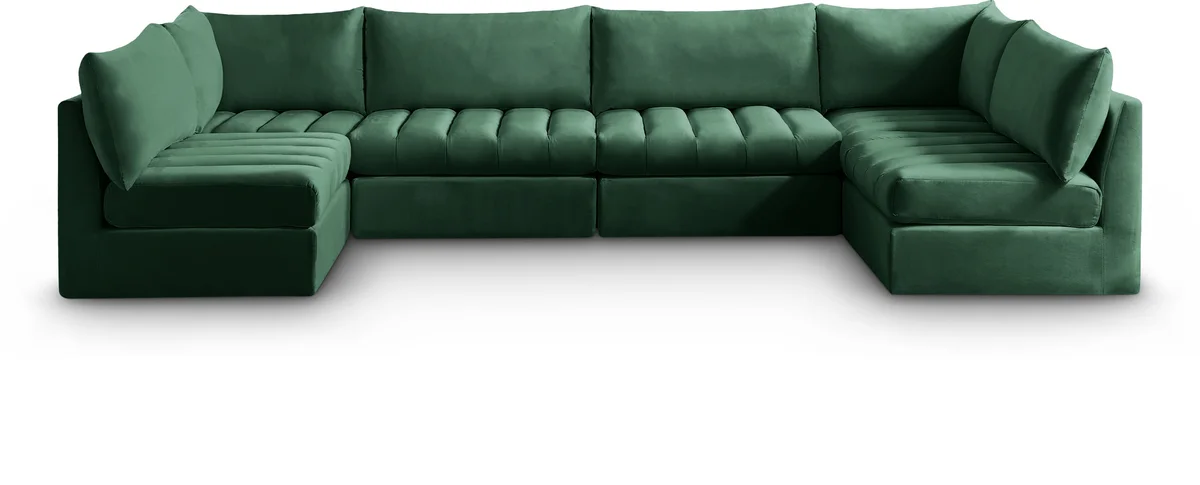 Jacob - Modular U-Shaped Sectional 6 Piece - Green