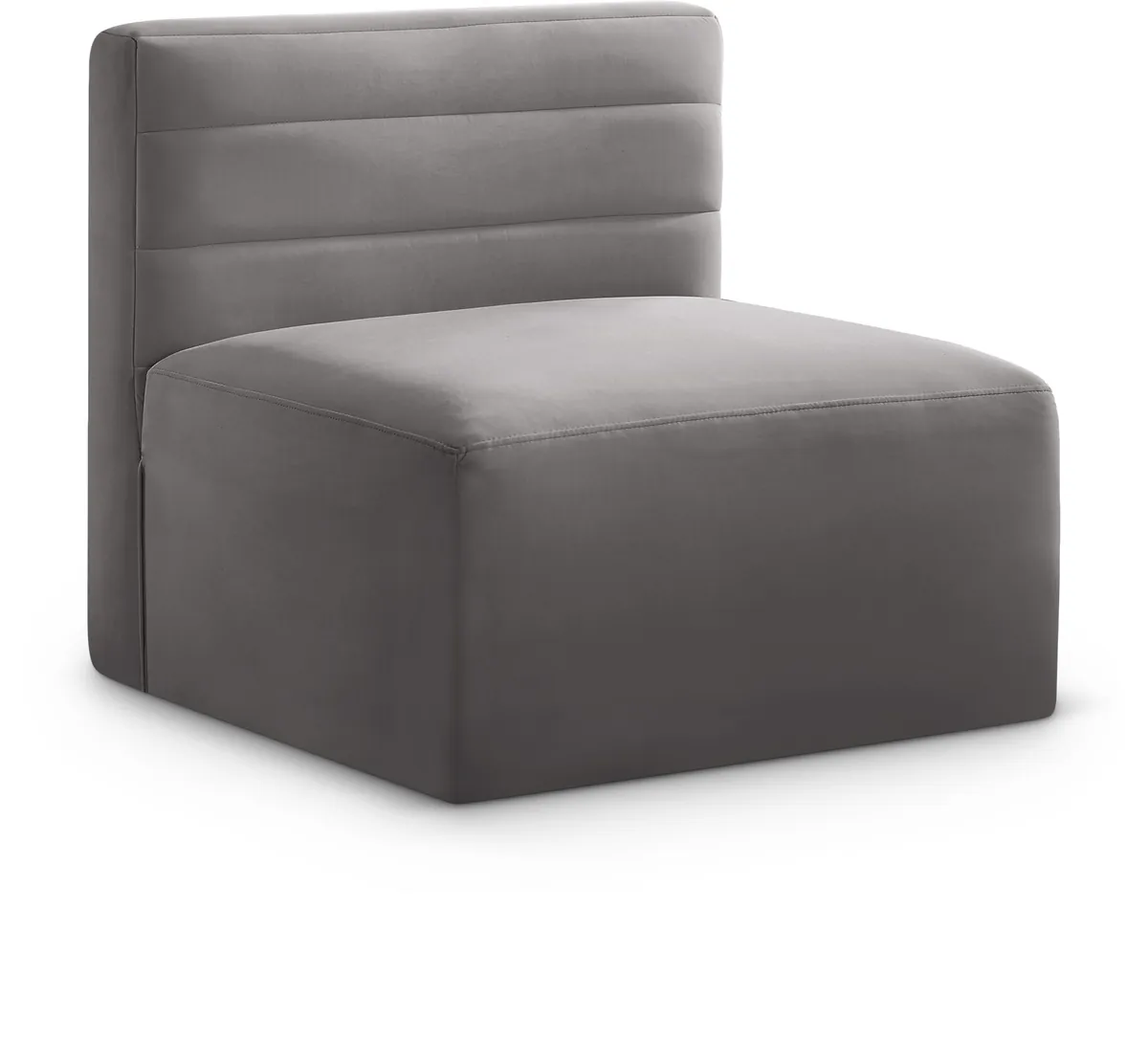 Quincy - Modular Armless Chair - Gray