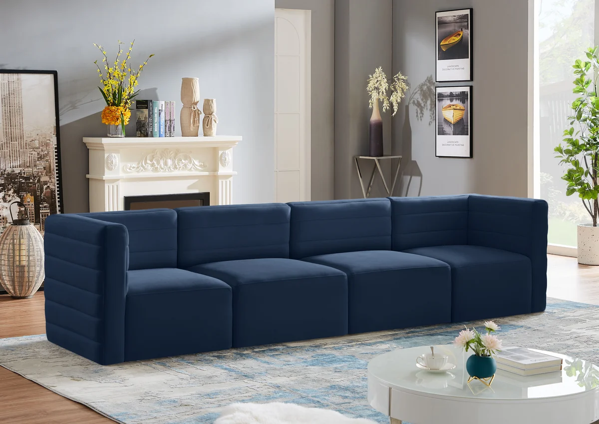 Quincy - 4 Seat Modular Sofa - Navy