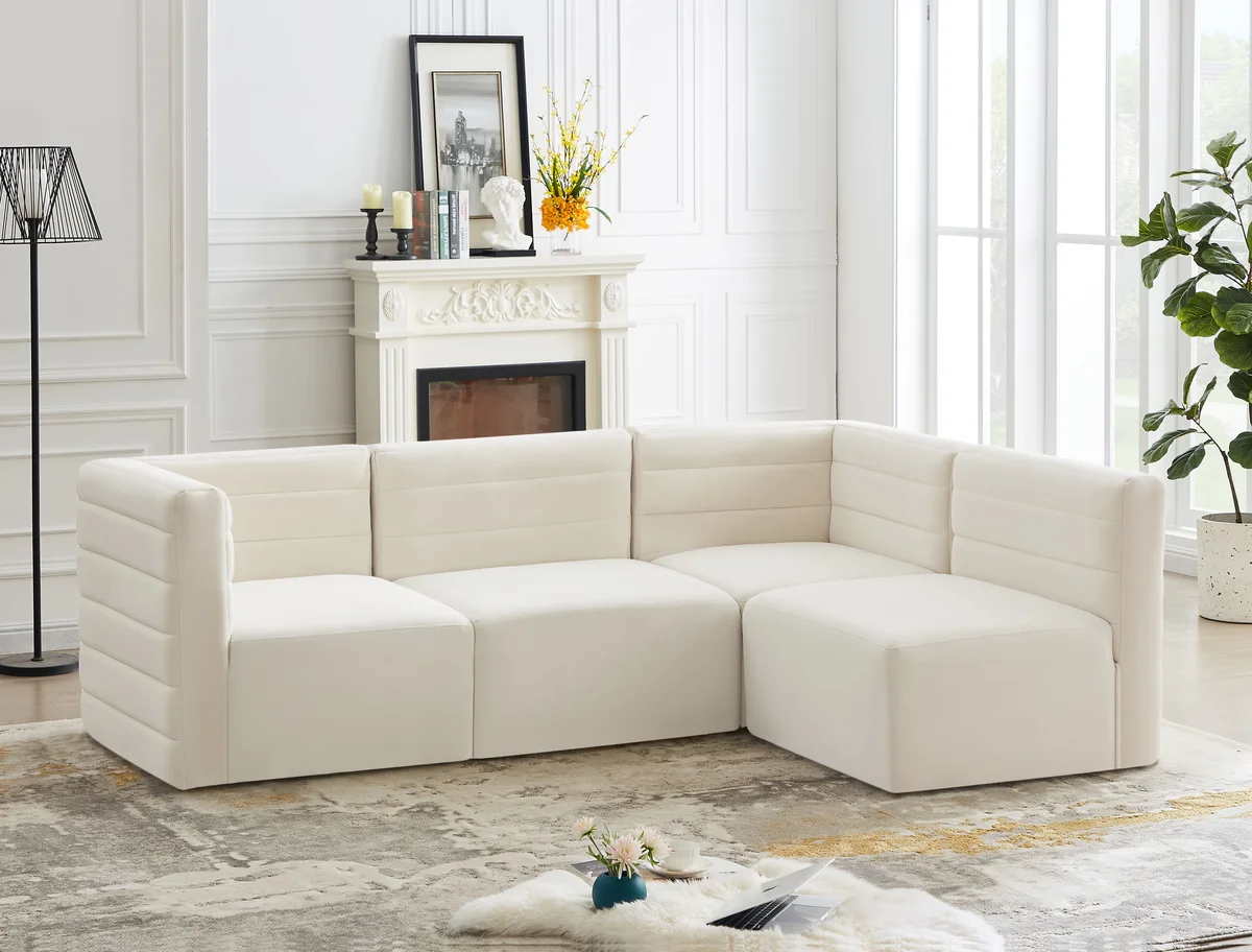Quincy - 4 Piece Modular Sectional - Cream