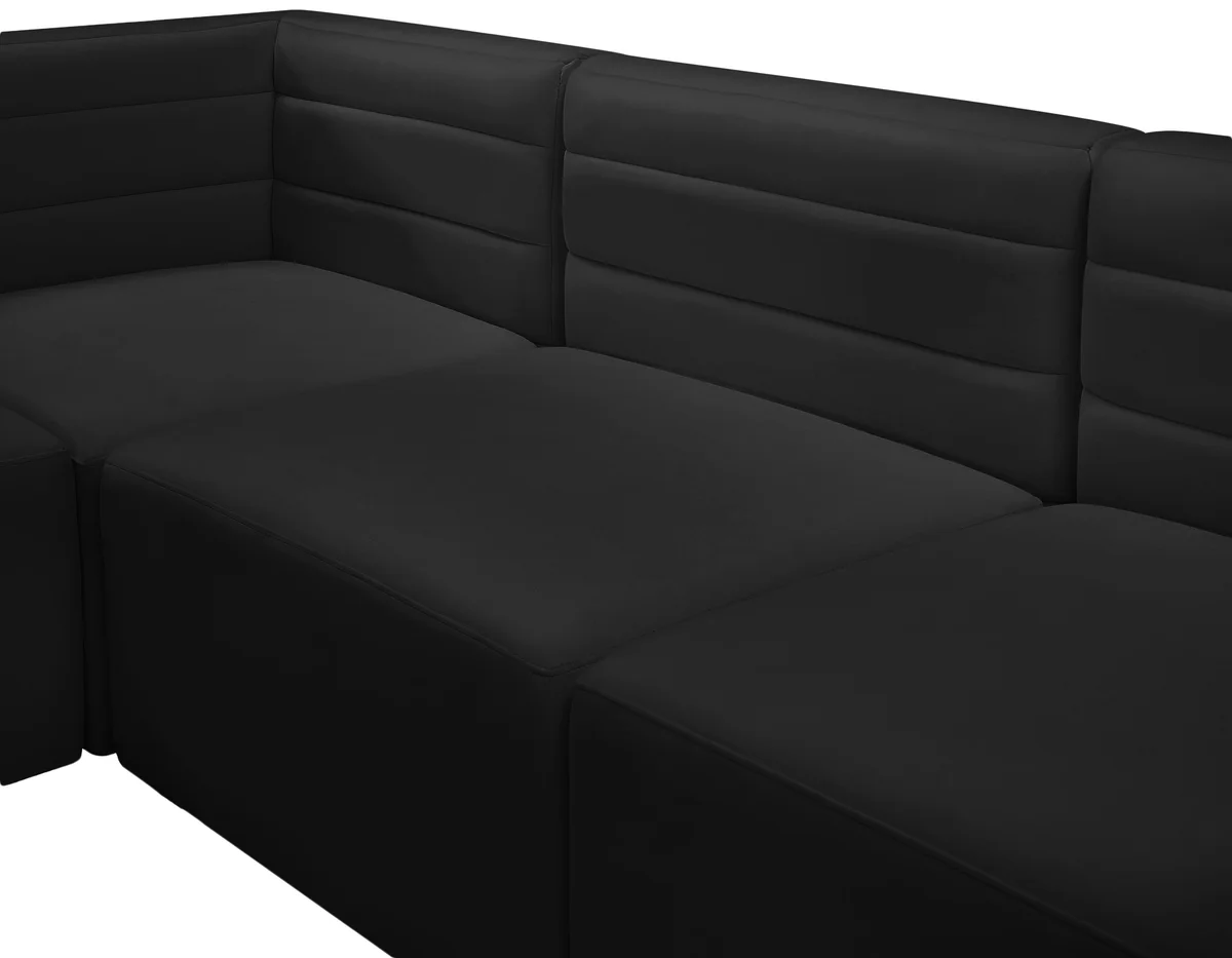 Quincy - 5 Piece Modular Corner Armless Sectional - Black