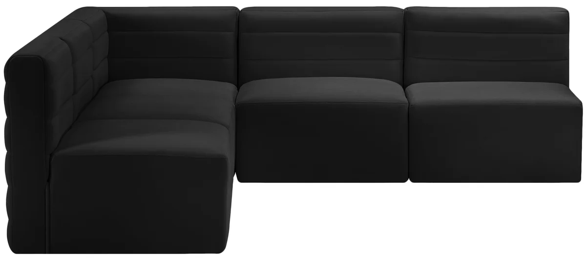 Quincy - 5 Piece Modular Corner Armless Sectional - Black