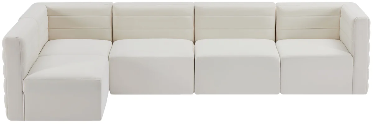 Quincy - 5 Piece Modular Sectional - Cream