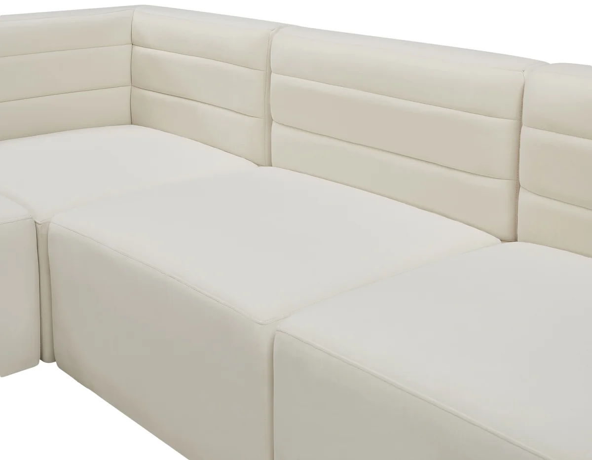 Quincy - 5 Piece Modular Corner Armless Sectional - Cream