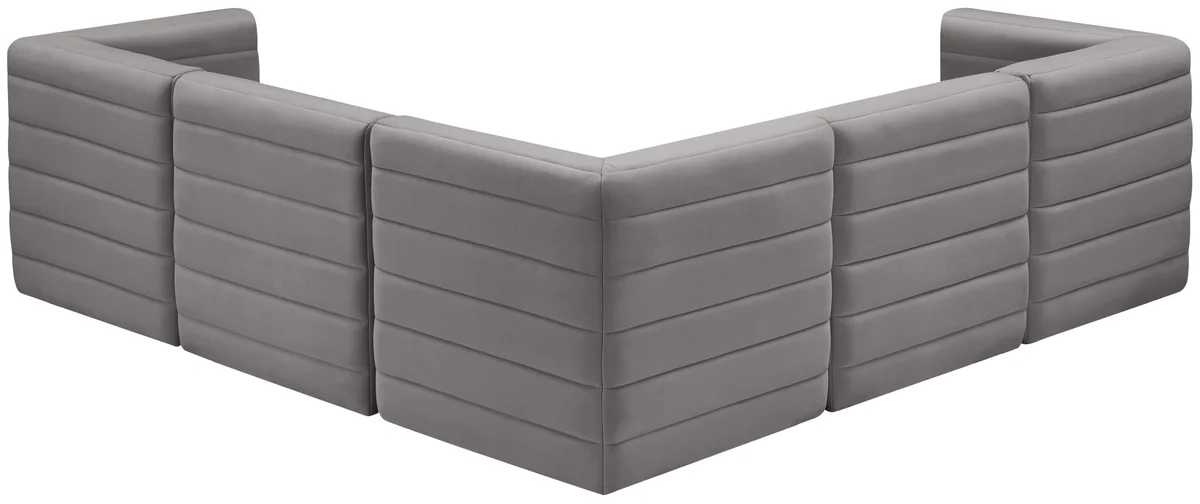 Quincy - 5 Piece Modular Corner Sectional - Gray