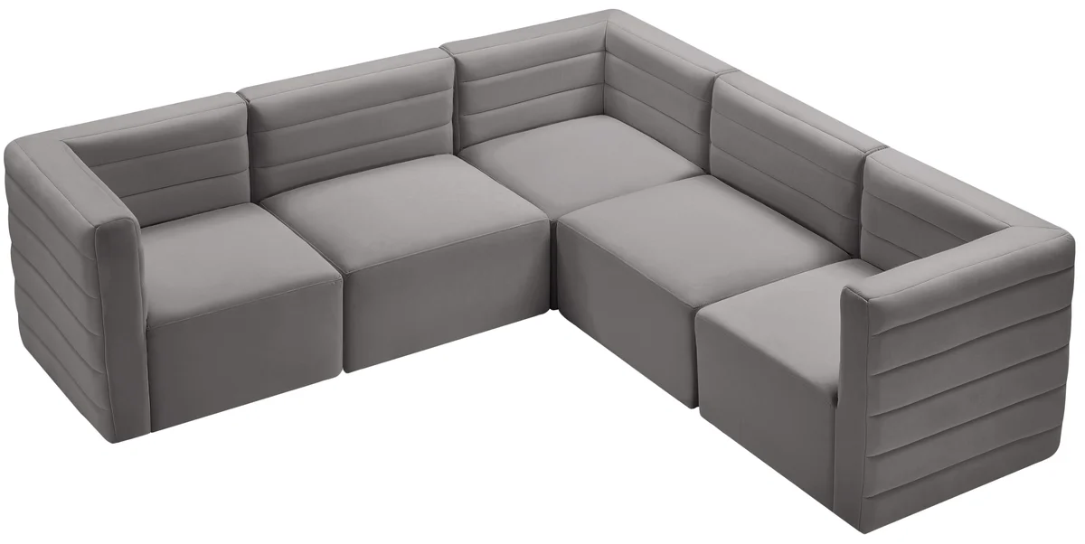 Quincy - 5 Piece Modular Corner Sectional - Gray